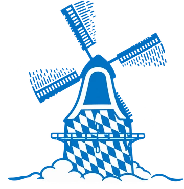 Adlerm&uuml;hle-M&uuml;hle in blau-wei&szlig;en bayerischen Rauten &ndash; Oktoberfest-Logo
